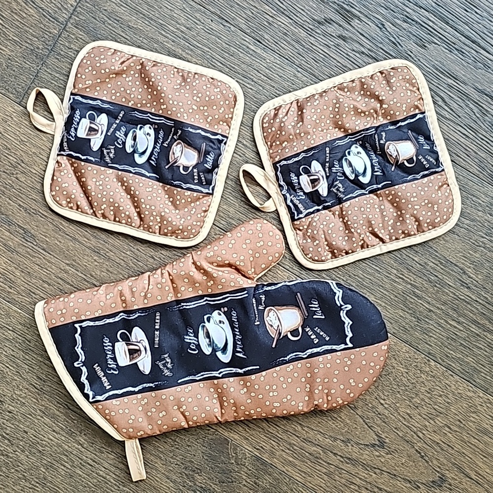 COFFEE OVEN MITT SET